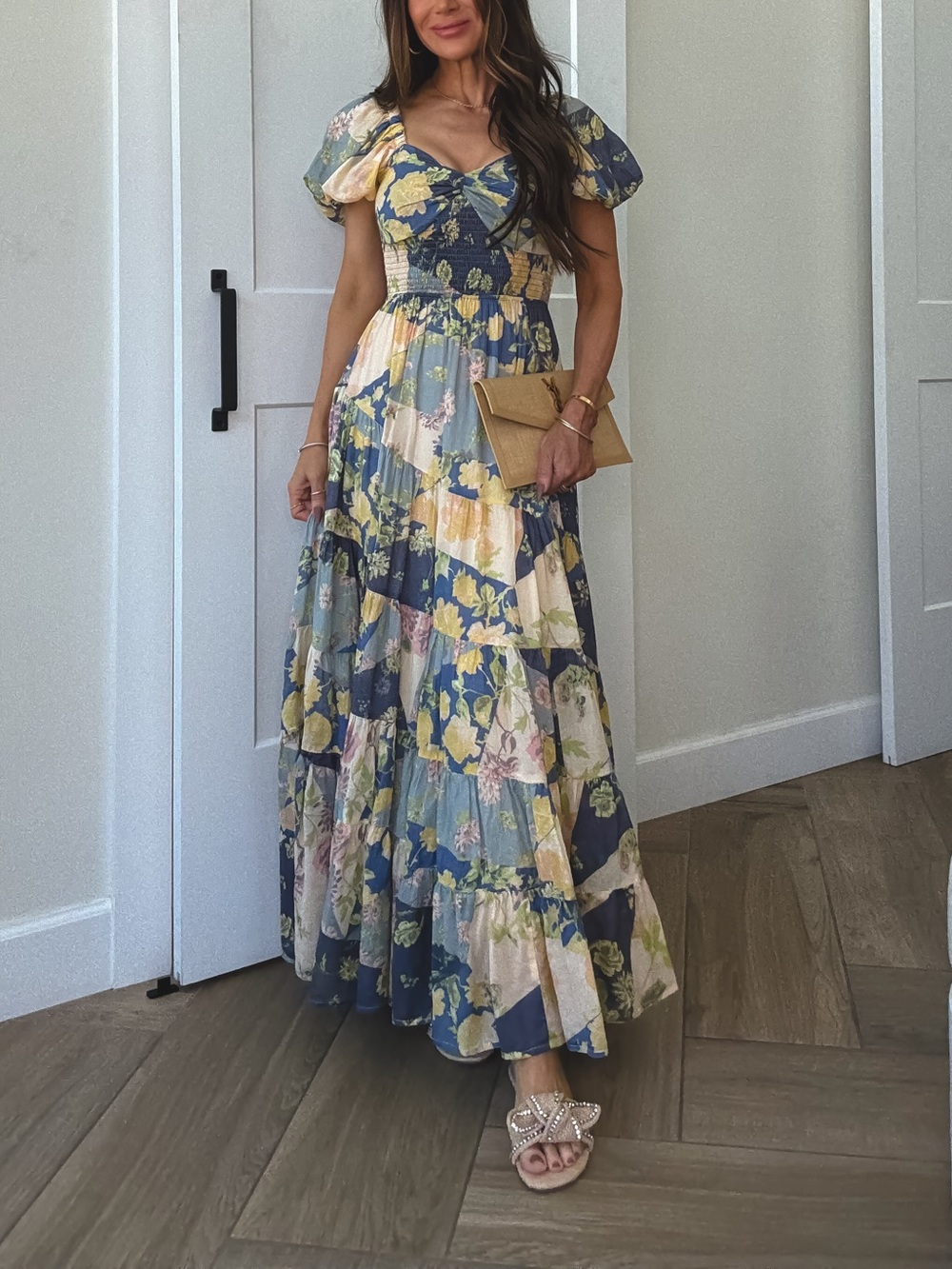 Free People Sun-drenched Floral
Puff-Sleeve Maxi Dress